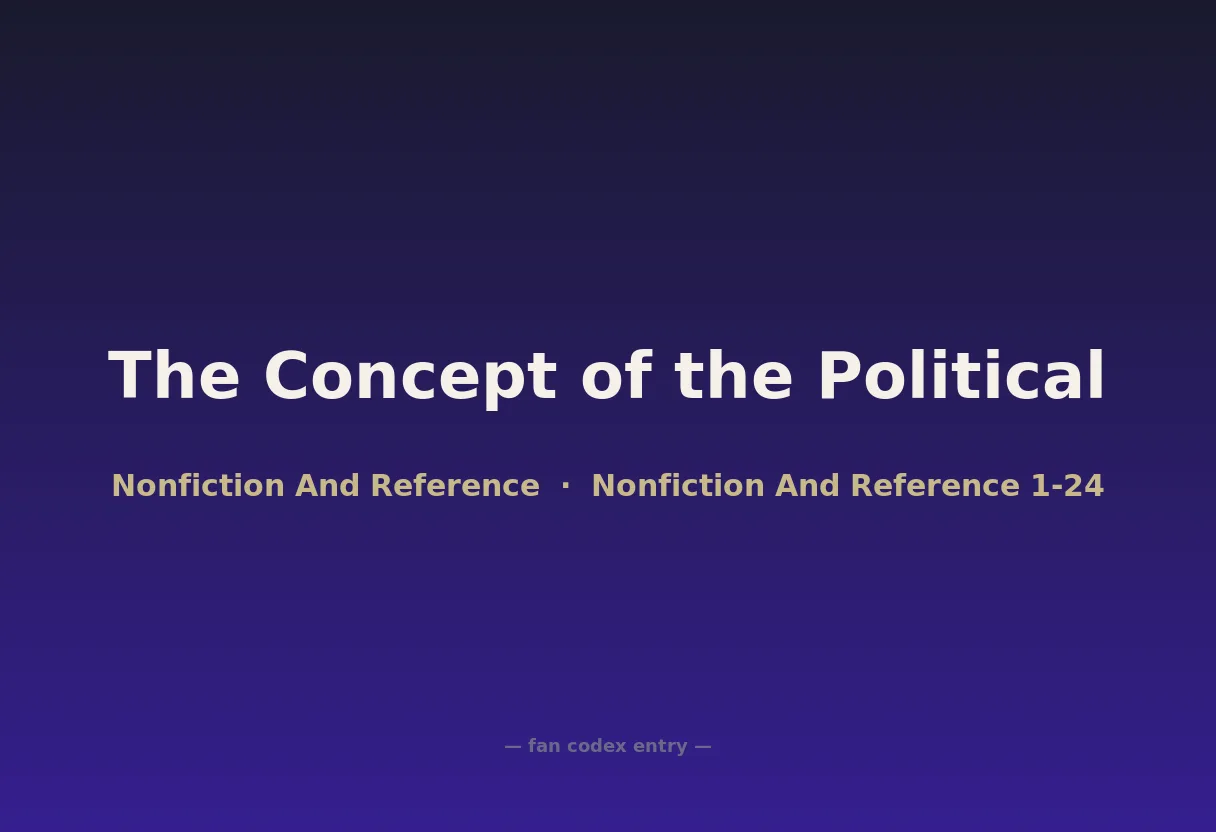 The Concept of the Political